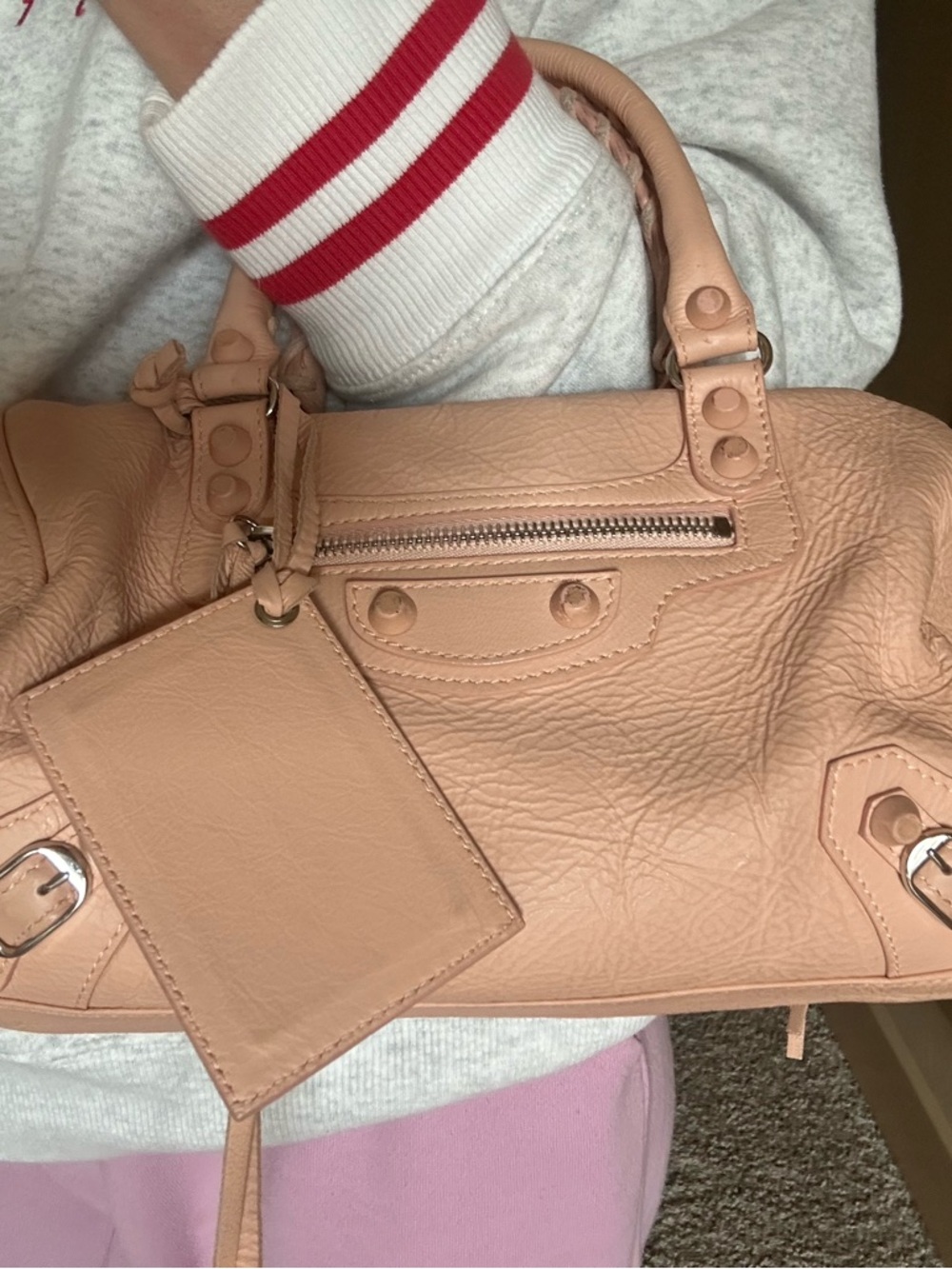 Balenciaga Small Top-Handle Satchel Bag in pale pink/beige - Picture 7 of 9